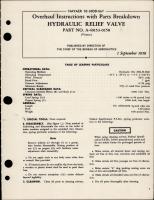 Overhaul Instructions with Parts Breakdown for Hydraulic Relief Valve - Part A-40153-0150 