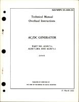 Overhaul Instructions for AC-DC Generator - Part AGH173-1, AGH173-1MA and AGH173-2