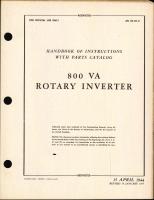 Handbook of Instructions with Parts Catalog for 800 VA Rotary Inverter