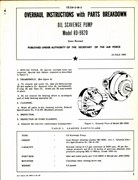 Overhaul Instructions with Parts Breakdown for Oil Scavenge Pump Model RD-9820