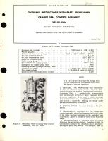 Overhaul Instructions with Parts Catalog for Canopy Seal Control Assembly Part No. 34C64