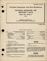 Overhaul Instructions with Parts for Coaxial Solenoid Air Shutoff Valve - Part AF40C-15 