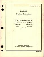 Overhaul Instructions for Electromechanical Linear Actuator - Part 34622 - Model ELA20-43 