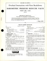 Overhaul Instructions with Parts Breakdown for Barometric Pressure Reducer Valve - Part 13110