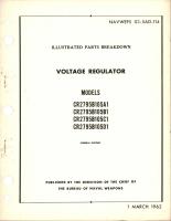 Illustrated Parts Breakdown for Voltage Regulator - Models CR2795B105A1, CR2795B105B1, CR2795B105C1, and CR2795B105D1