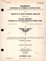 Preliminary, Overhaul Instructions for the Model BT-13 Basic Training Airplane