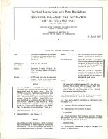 Overhaul Instructions with Parts Breakdown for Elevator Balance Tab Actuator - Parts C1722-1 and C1722-2 