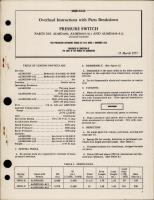 Overhaul Instructions with Parts for Pressure Switch - Parts AL58D1052, AL58D1045-A11 and AL58D1045-A12 