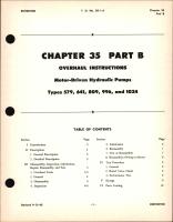 Overhaul Instructions for Motor Driven Hydraulic Pumps, Chapter 35 Part B