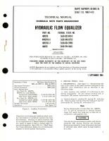 Overhaul Instructions with Parts Breakdown for Hydraulic Flow Equalizer Part No. 409370, 466110