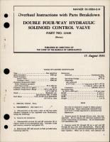 Overhaul Instructions with Parts for Double Four-Way Hydraulic Solenoid Control Valve - Part 12100 