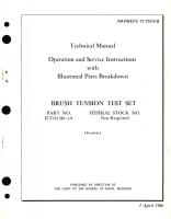 Operation and Service Instructions with Illustrated Parts Breakdown for Brush Tension Test Set Part No. KT431381-1A 