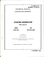 Illustrated Parts Breakdown for Starter Generator - Type STU-6-A - Model 23031-004 