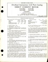 Overhaul Instructions with Parts Catalog for Direct Current Motor 102650B Series