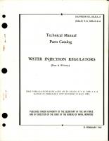 Parts Catalog for Water Injection Regulators