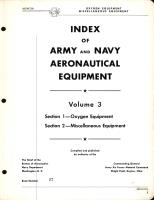 Index of Army and Navy Aeronautical Equipment - Oxygen Equipment - Miscellaneous Equipment