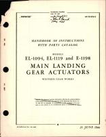 Parts Catalog for Main Landing Gear Actuators - Models EL-1094, EL-1119 and E-1198 