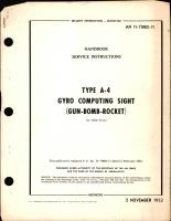 Service Instructions for Type A-4 Gyro Computing Sight (Gun, Bomb, Rocket)