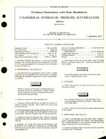 Overhaul Instructions with Parts Breakdown for Cylindrical Hydraulic Pressure Accumulator 1009594 