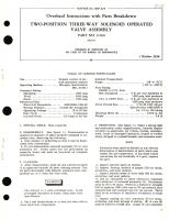 Overhaul Instructions with Parts Breakdown for Two-Position Three-Way Solenoid Operated Valve Assembly Part No. 11200 