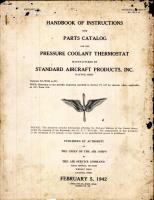 Handbook of Instructions with Parts Catalog for the Pressure Coolant Thermostat
