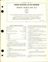 Overhaul Instructions with Parts Breakdown for Emergency Pneumatic Brake Valve - 871417 and 871417-01