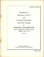 Operation, Service and Overhaul Instructions with Parts Catalog for Position Transmitter - Model 71760