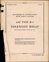 Instructions with Parts Catalog for Solenoid Relay - AAF Type B-4 