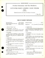 Overhaul Instructions with Parts Breakdown for Main Landing Gear Uplock Actuator - 663234