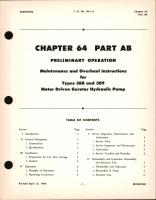 Maintenance & Overhaul Instructions for Motor Driven Gerotor Hydraulic Pump, Ch 64 Part AB