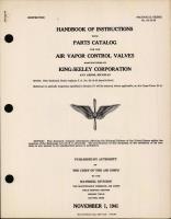 Handbook of Instructions with Parts Catalog for Air Vapor Control Valves