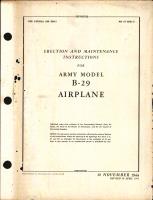 Erection and Maintenance Instructions for Army Model B-29 Airplane