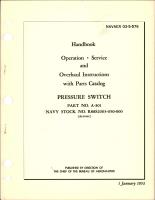 Operation, Service and Overhaul Instructions with Parts Catalog for Pressure Switch - Part A-301 