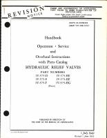 Operation, Service and Overhaul Instructions with Parts Catalog for Hydraulic Relief Valves