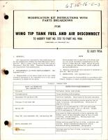 Modification Kit Instructions with Parts Breakdown for Wing Tip Tank Disconnect Valve - Parts 1251 to 9100