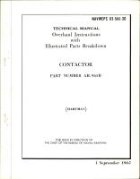 Overhaul Instructions with Illustrated Parts Breakdown for Contactor - Part AH-965B