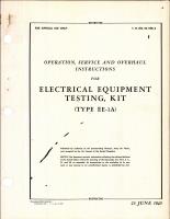 Instructions for Electrical Equipment Testing Kit (Type EE-1A)