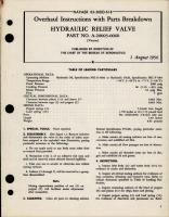 Overhaul Instructions with Parts Breakdown for Hydraulic Relief Valve - Part A-20003-0060 