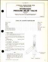 Overhaul Instructions with Parts Breakdown for Hydraulic Pressure Relief Valve AB-4-01-1225