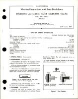 Overhaul Instructions with Parts for Solenoid Actuated Slide Selector Valve - Part 12692-2