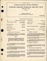 Overhaul Instructions with Parts Breakdown for Solenoid Operated Hydraulic Shut-Off Valve - Part C-34-01