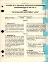 Operations, Service and Overhaul Instructions with Parts for Single Stage Type Hydro Mechanical Aviation Jack - 7203