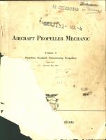 Aircraft Propeller Mechanic - Hamilton Standard Nonreversing Propellers