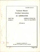 Overhaul Instructions for AC Generator - Part 903J824-4