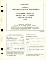 Overhaul Instructions with Parts Breakdown for Pneumatic Pressure Regulator Assembly - Part 178-1500-1200