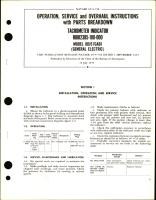 Operation, Service, & Overhaul Instructions with Parts Breakdown for Tachometer Indicator Model 8DJ57GAB1