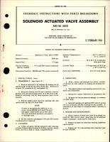 Overhaul Instructions with Parts Breakdown for Solenoid Actuated Valve Assembly - Part 102221