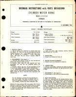 Overhaul Instructions with Parts Breakdown for Cylinder Motor Brake Model V1-15-750 