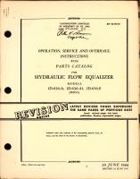 Operation, Service and Overhaul Instructions with Parts Catalog for Hydraulic Flow Equalizer
