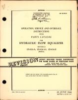 Operation, Service and Overhaul Instructions with Parts Catalog for Hydraulic Flow Equalizer
